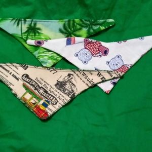 Small dog Bandanna 2 are 14" and 1 is 12.5"